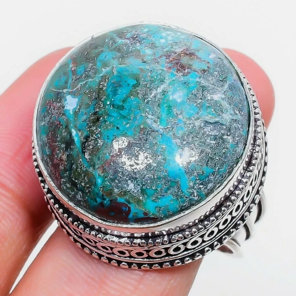 New Chrysocolla 925 Silver Ring. - Picture 4 of 16